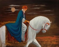 S. A. Noory, 18 x 24 Inch, Acrylic on Canvas, Figurative Painting, AC-SAN-221